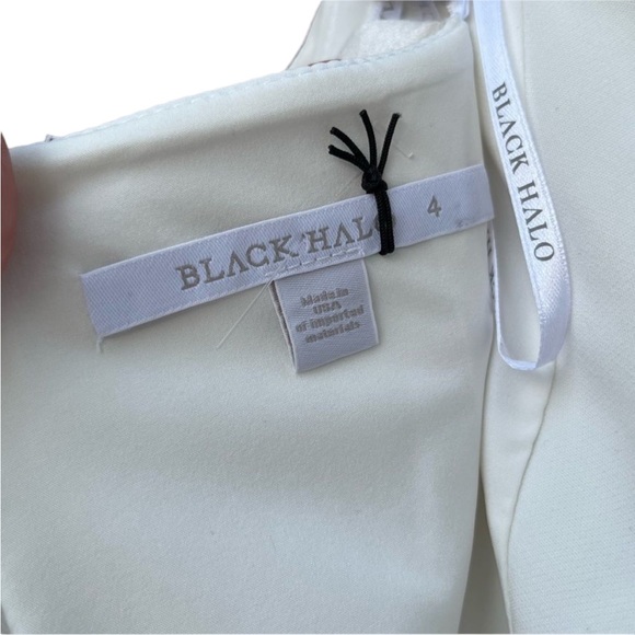 Sold * Black Halo Lena Tuxedo Strapless white Jumpsuit size 4 - Picture 9 of 10